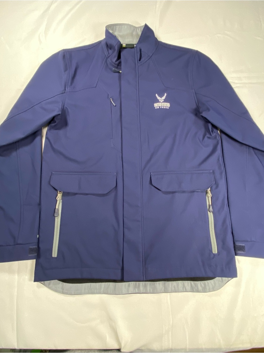 Under Armour Storm USAF Air Force Full Zip Jacket Mens Small Navy Blue Loose